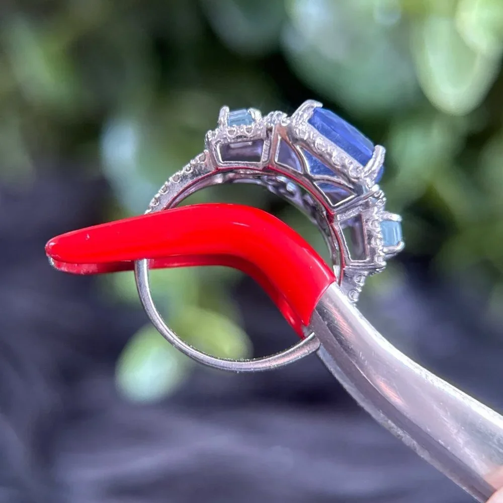 Silver 925 Tanzanite/Cz Ring‎